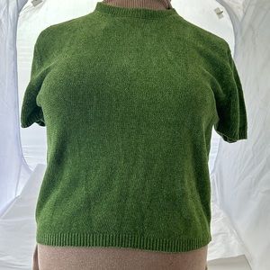 NWT Jones New York Leaf Green Sport Petite sweater top Large PL